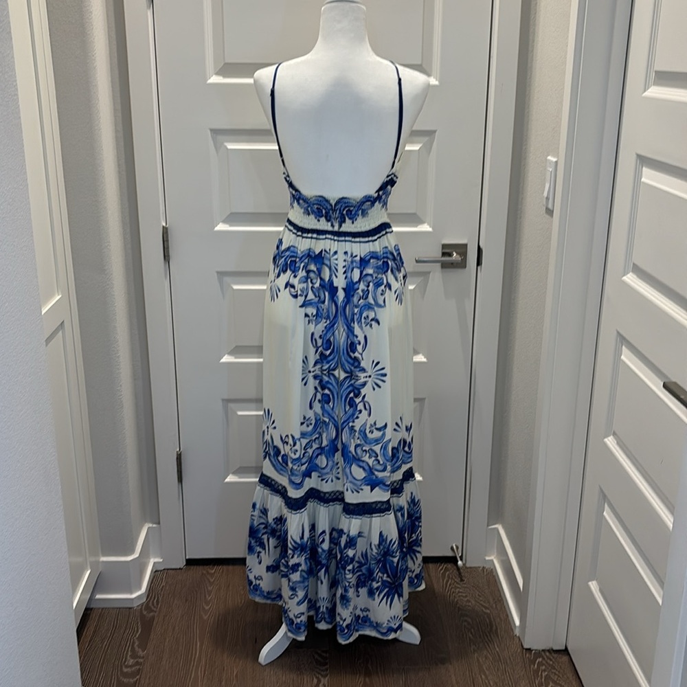 SOLD - FARM Rio Scarf Blue Long Dress Size M - Picture 8 of 8